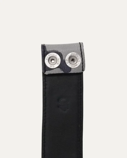 Snow Camouflage Leather Belt Strap